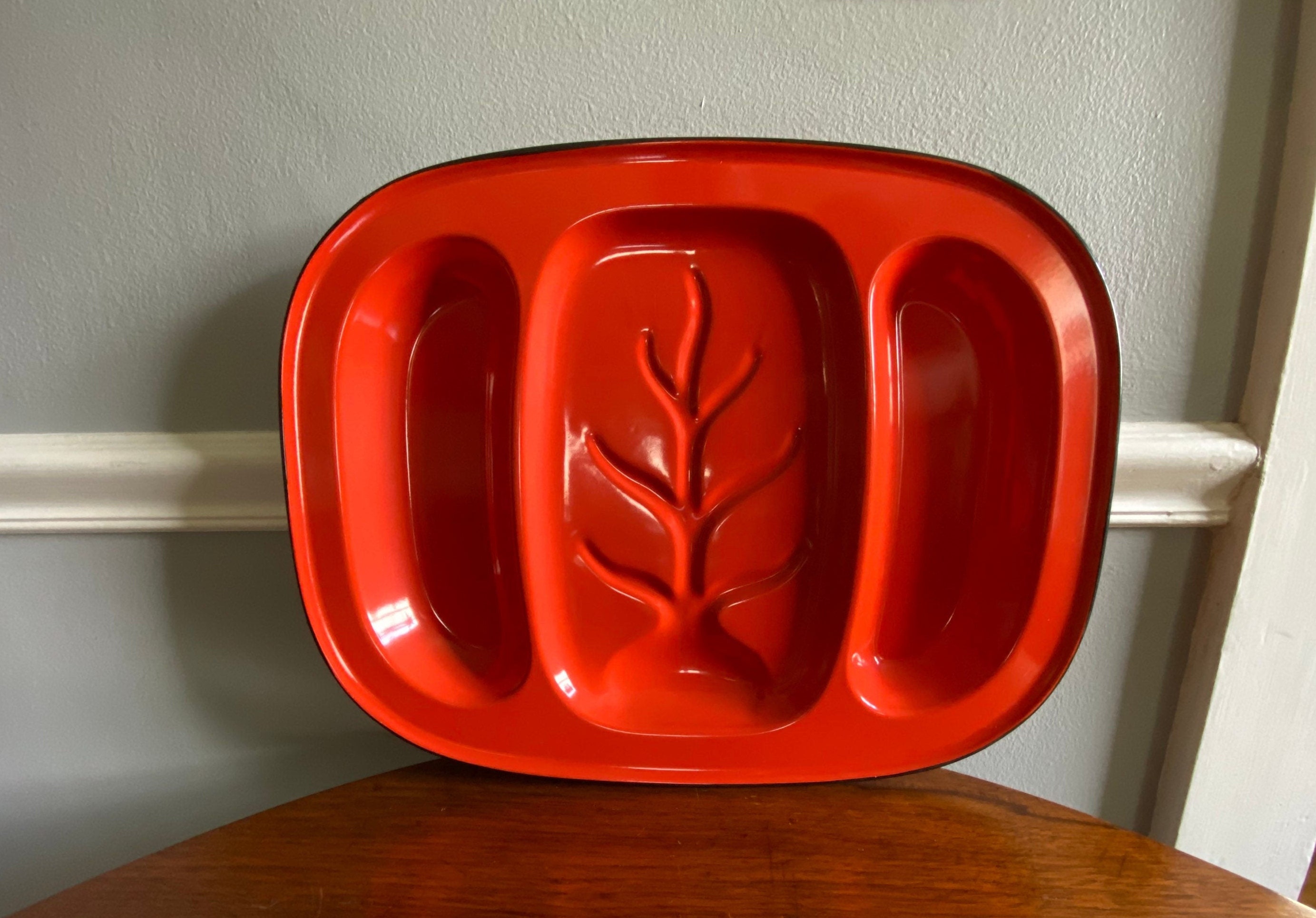 Stylish Midcentury Enamel Serving Tray Etsy