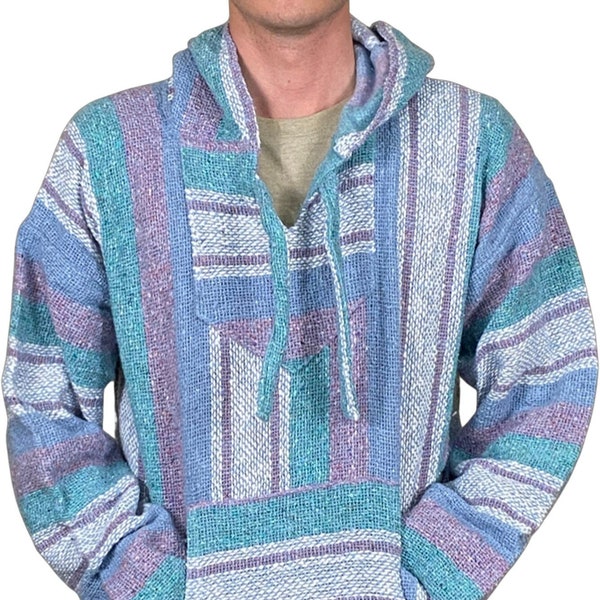 Mexican Baja Hoodie - Multicolor Surfer Skater Drug Rug Jacket Unisex size: L