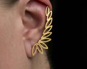 Ear Cuff earrings,Climbing earrings,925 solid sterling silver,Hypoallergenic gold ear cuff, gold ear crawler, 18K gold plated