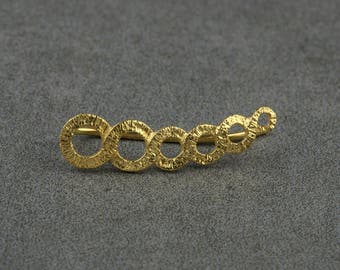 Massive Gold Zyklen Ohr kletterer,Ohr cuff Ohrringe,9k&14k,Minimalist Ohrringe Cuff,Ohr Kletterer,Strukturierte Ohrringe,Echt Gold Ohr kletterer