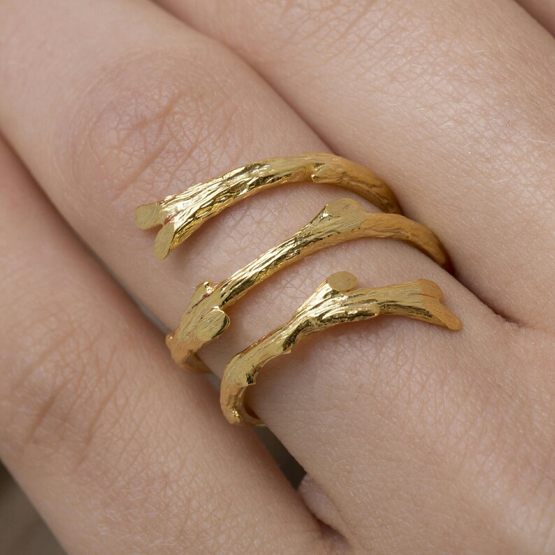 Twig Vine ring Botanical jewelry 925 sterling silverNature Etsy