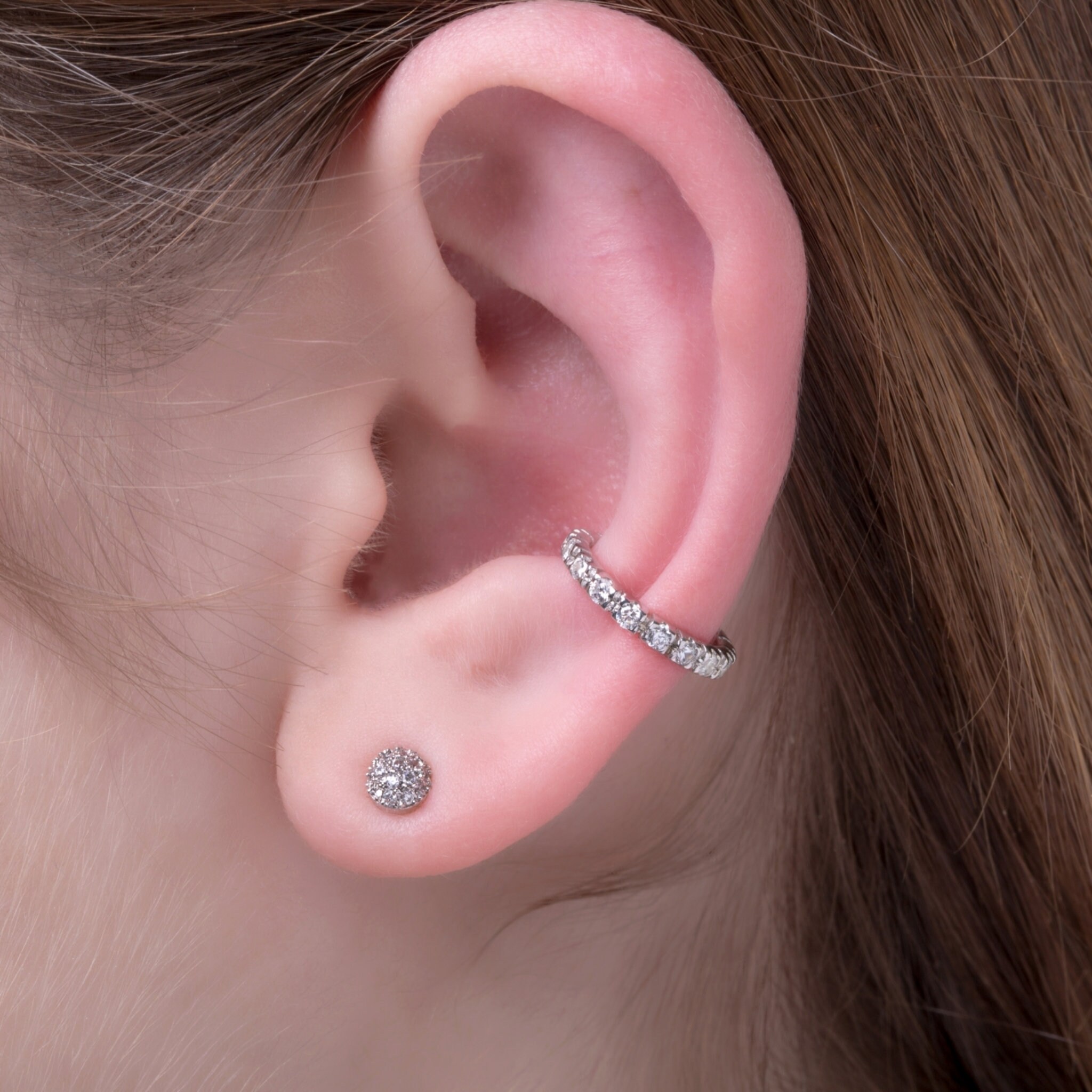 Solid Gold Ear Cuff Ringcz Pave Ear Cuff 9k 14k Gold Ear Etsy