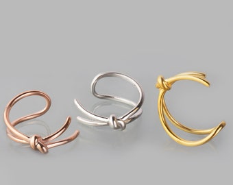 Knot Ring, Love Bound Ring, Unique Knot Ring, 9k 14k or 18k Gold Ring, Minimal Gold Ring, Gold Pinky,Love Forever Ring, Gift for her