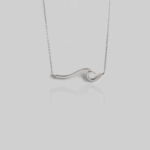 Wave necklace,Wave Pendant,Modern Design Pendant,Solid Gold Necklace,Elegant Chain,Sea Pendant, Beach Jewelry,Surfer Necklace,Fine Jewellery image 10