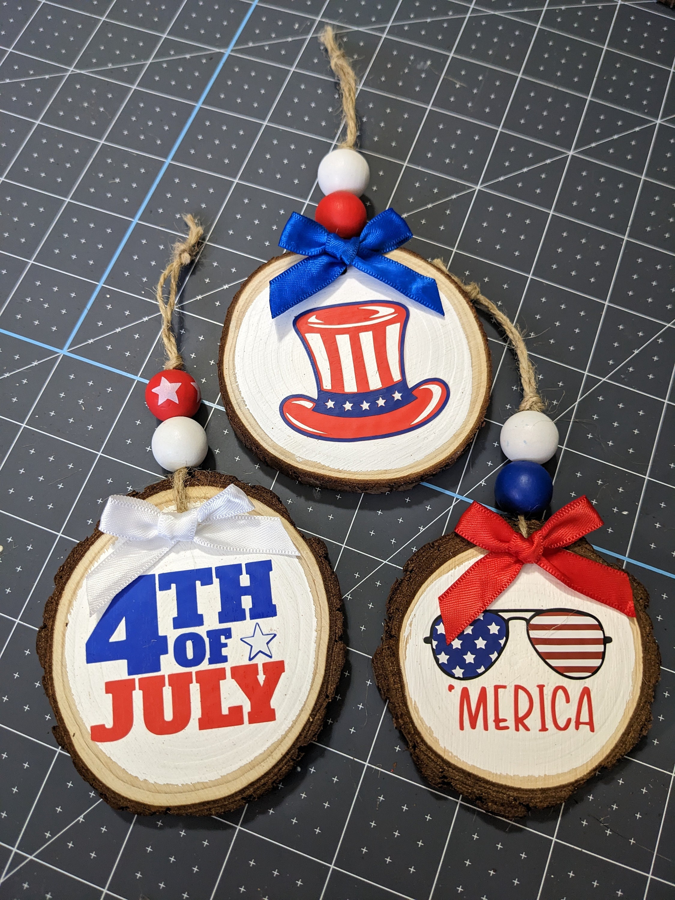 4th Fourth of July Ornament Independence Day Decor Mini Wood - Etsy
