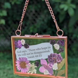Pressed Wildflower Frame With Bible Verse Isaiah: Hanging Wall Decor