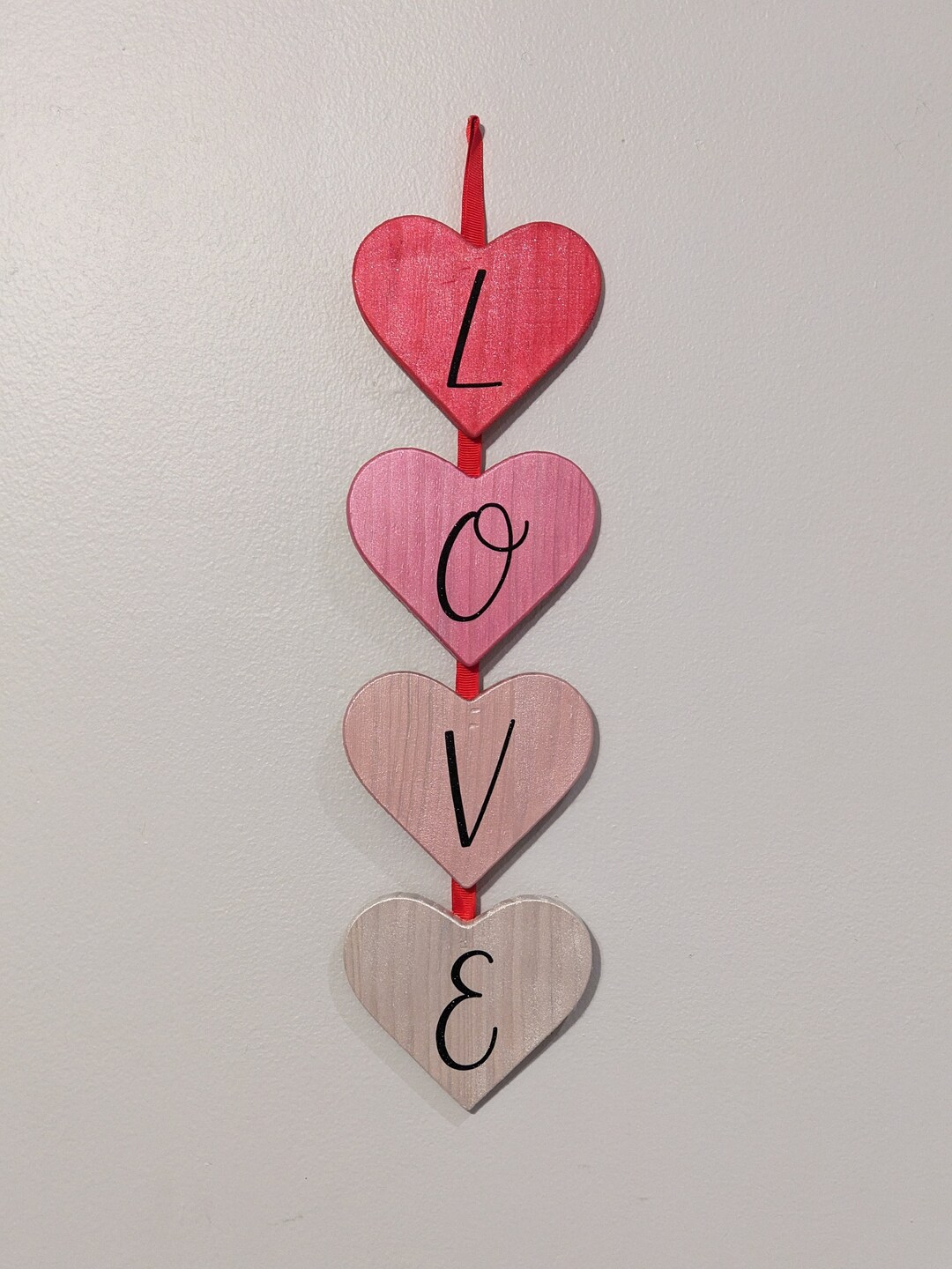 Valentine's Day LOVE Wood Hanging Wall Sign Etsy