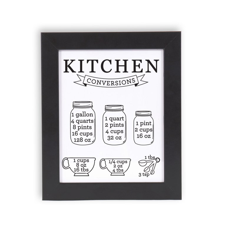 Kitchen Measurement Decals Baking Conversion Decals Etsy