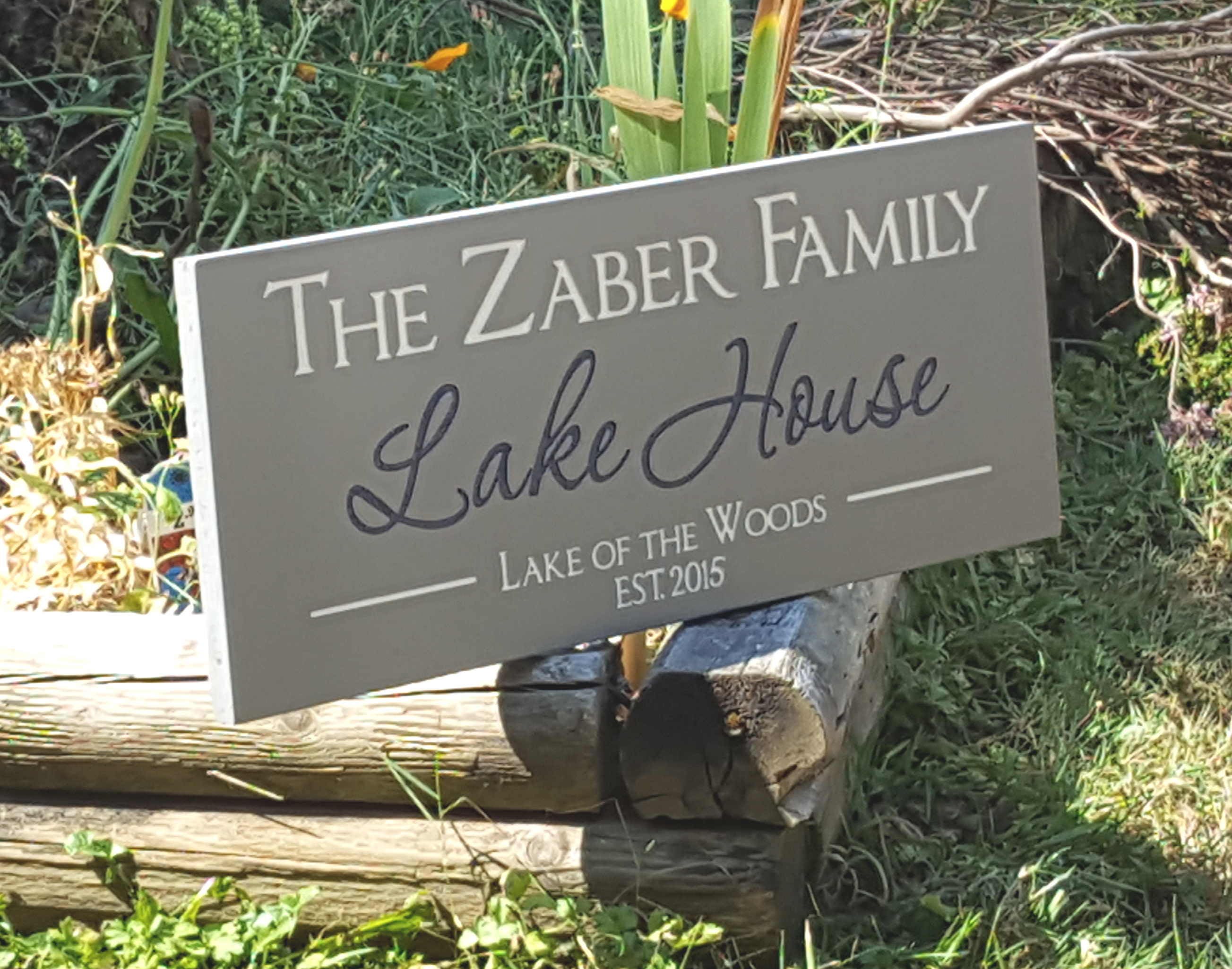 Carved Outdoor Lake House SignPersonalized Family Name Etsy