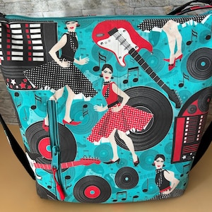 ROCKABILLYT Jukebox, Pinup Girls Convertible Bag