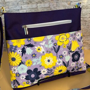 PURPLE AND YELLOW Floral Crossbody Bag