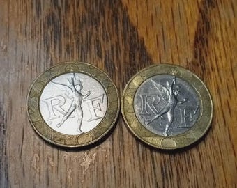 2 France 10 Francs 1989 And 1990 (KM#964.1) Nice Group