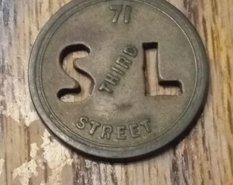 S L 71 Third Street Good For 5 Cents In Trade Brass Token Nickel Size Portland Oregon