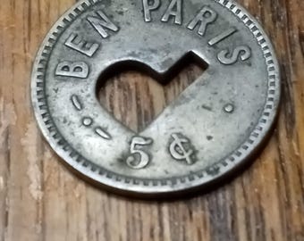 Ben Paris 5 Cents Die Cut P Same Both Sides From Seattle Washington Almost Cent Size
