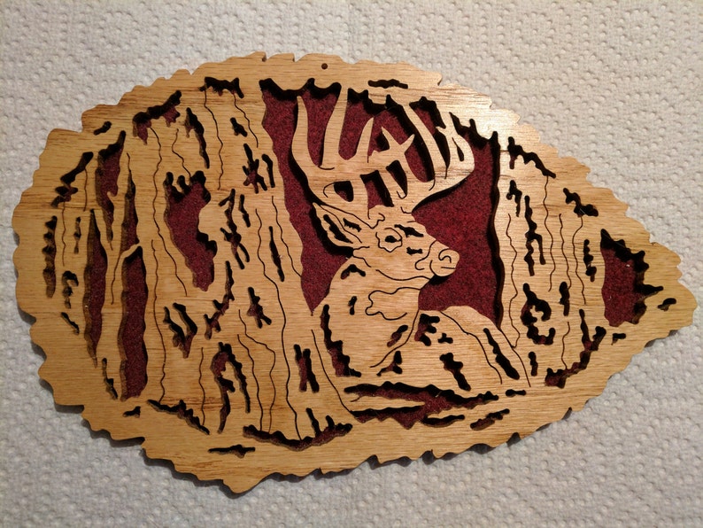 Scroll saw deer in the woods wall decoration Etsy