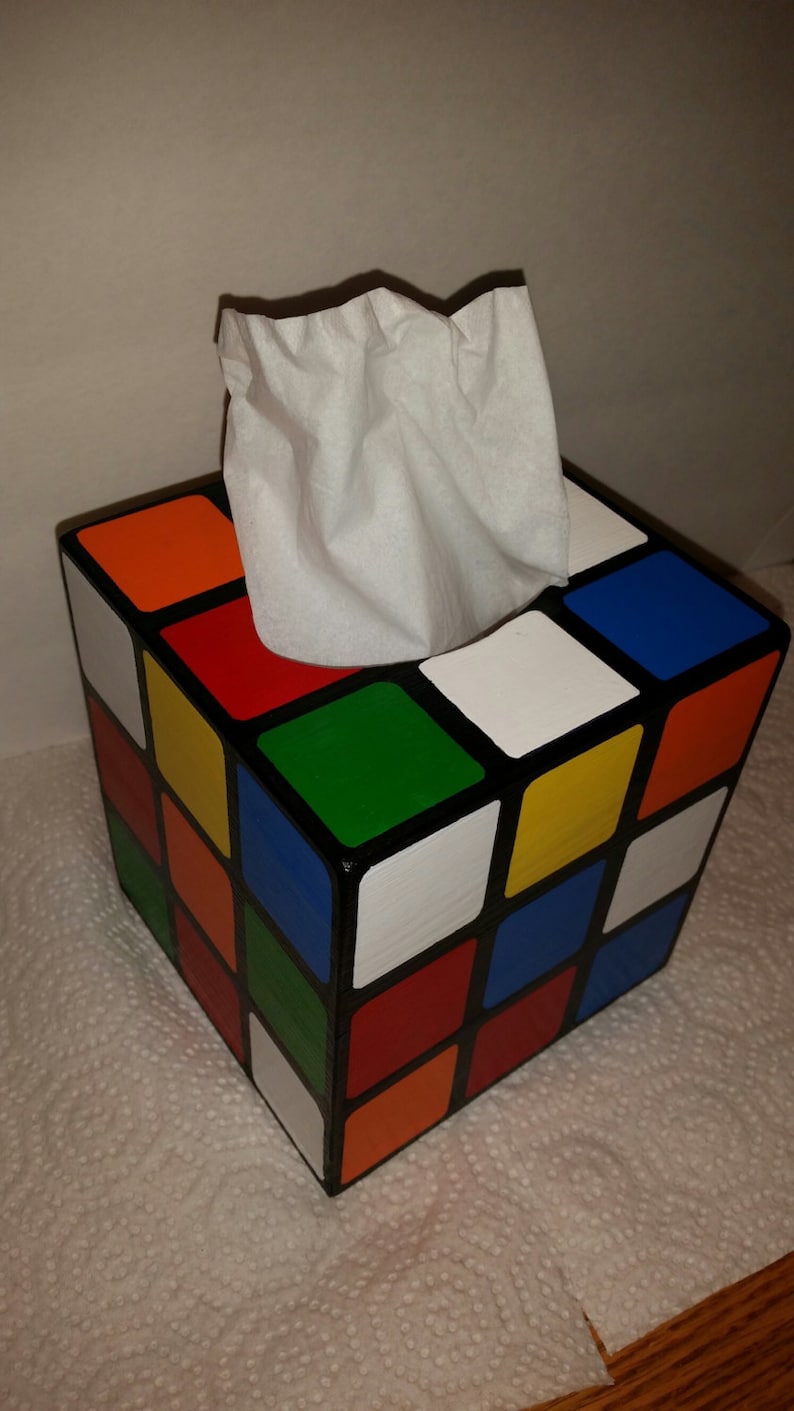 Replica Wooden Rubik's Cube Tissue Box Cover Etsy