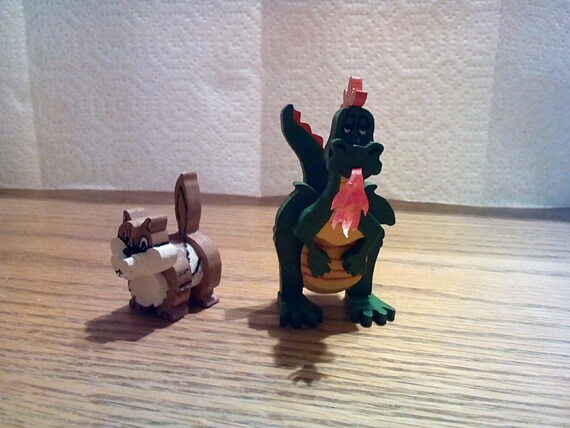 Download Wooden Layered Animals Mini Dragon And Chipmunk Etsy