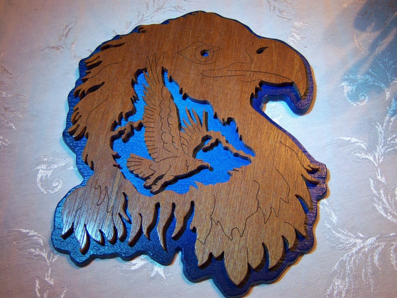 Majestic Scroll Saw Eagle Wall Plaque Etsy