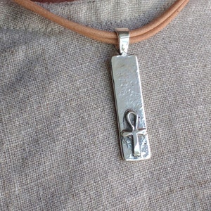 Sterling Silver Ankh Tag Pendant