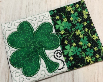 Shamrock Quilted Mug Rug Coaster