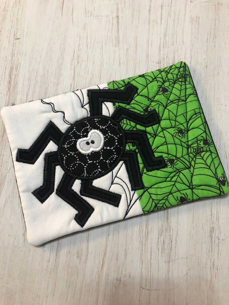 Spider Halloween Mug Rugs,Coasters,gift,Halloween gift teacher gift,. Fabric Coaster Coffee Lover,Hostess Gift