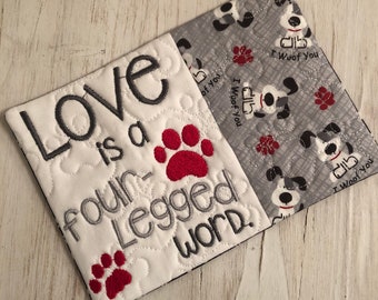 Doggy Mug Rug, Embroidered Coasters