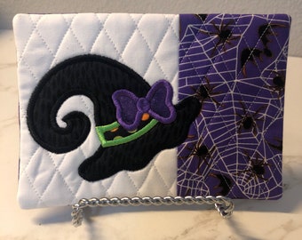 Chapeau de sorcières (violet) Tapis de tasse d’Halloween, dessous de verre, cadeau, cadeau d’Halloween, amateur de café, cadeau d’hôtesse, dessous de verre en tissu, cadeau d’enseignant,.