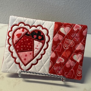Valentine Mug Rug,Coasters,gift,Holiday gift, Coffee Lover,Hostess Gift, Fabric Coaster, teacher gift,