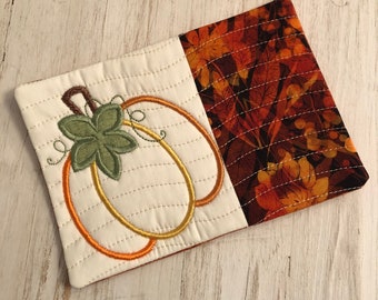 Thanksgiving Fall Mug Rug,Coaster,gift,Thanksgiving gift, Coffee Lover,Hostess Gift, Fabric Coaster, teacher gift,