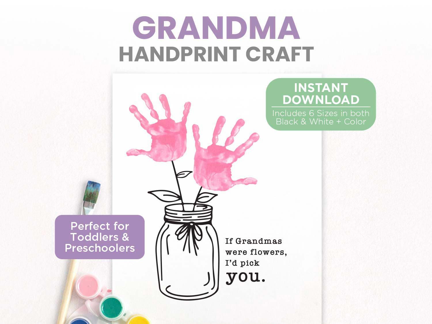 28 Quick And Easy Mason Jar Crafts For Kids To Create 23 Grandma Mother's Day Handprint Craft - Mason Jar I'd Pick You Keepsake