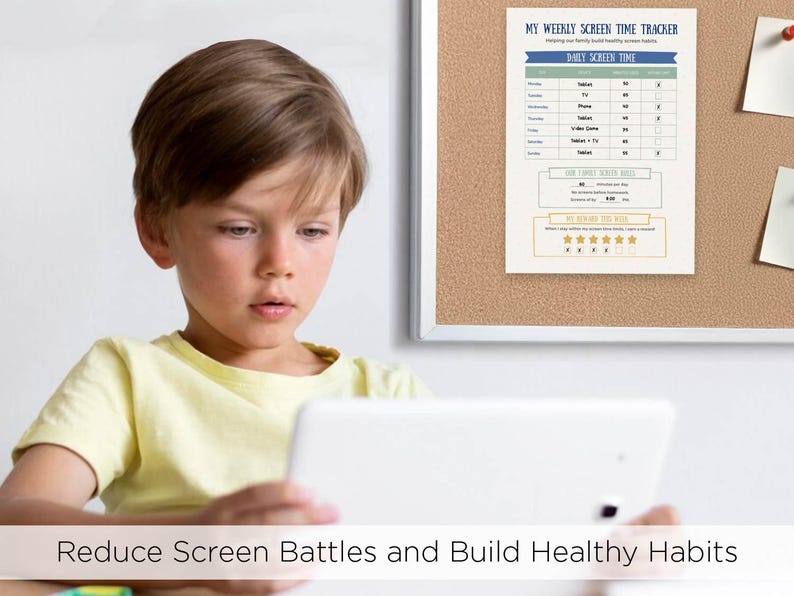Weekly Screen Time Tracker for Kids | Family Screen Rules Chart ...