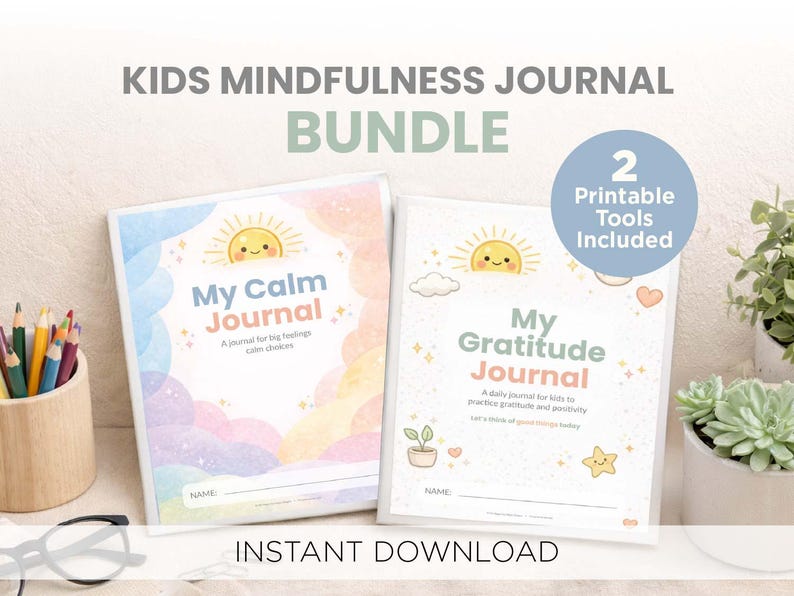 Kids Mindfulness Journal Printable | Gratitude & Calm Down Workbook ...