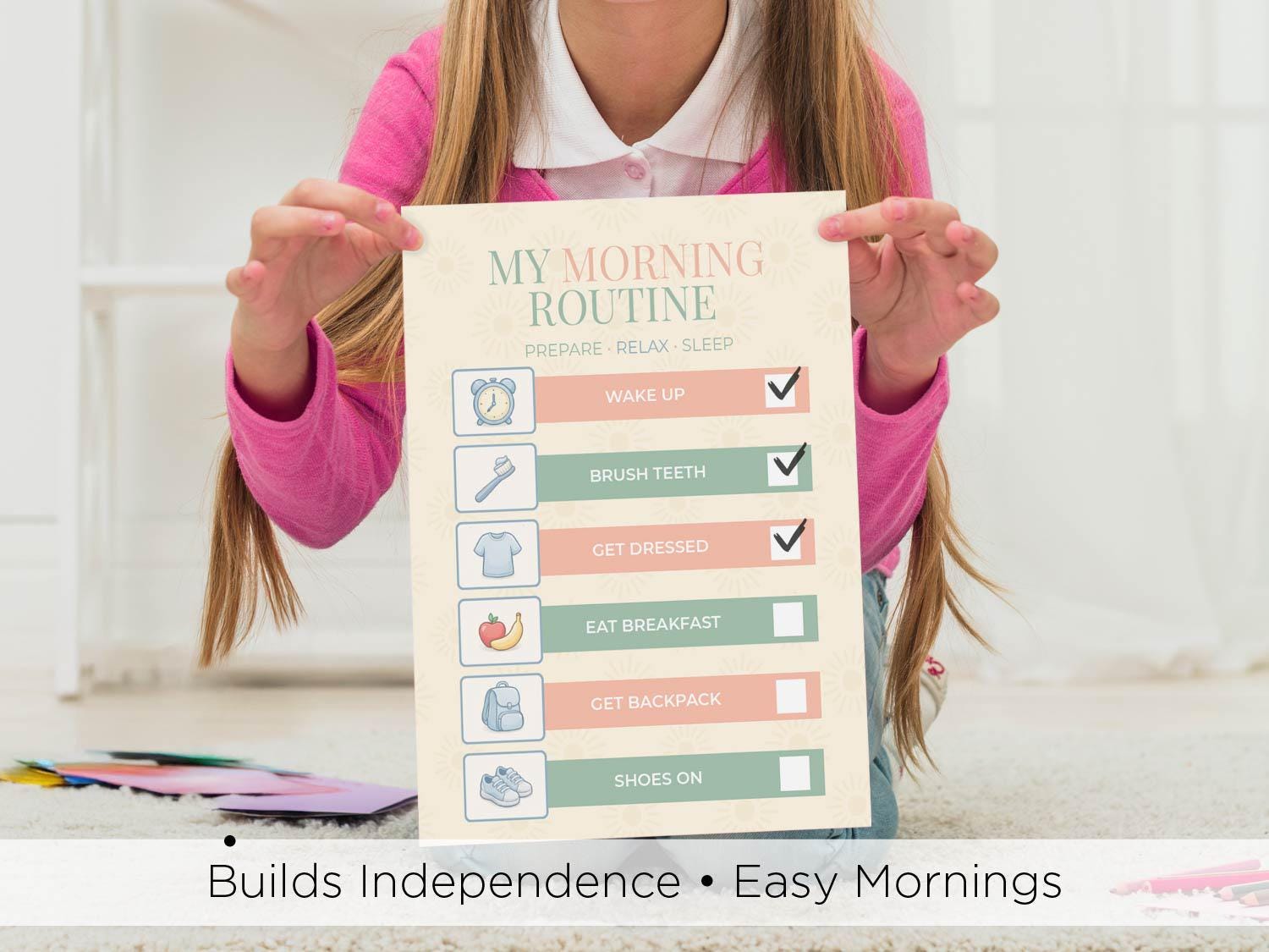 Visual Morning Checklist.pdf Morning Routine Chart for Kids | Visual Schedule Printable | Daily ...