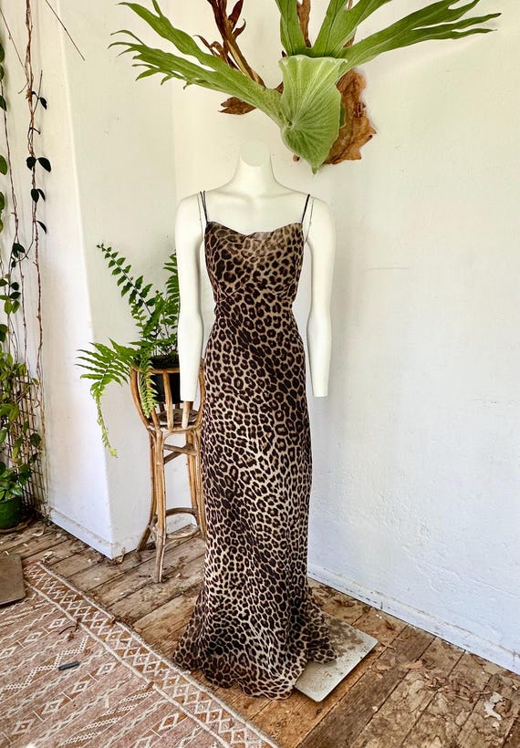 chinese dress ladies Women's Slip Dress in Brown/Black | Size Small