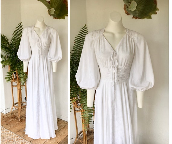 MERIVALE 70s designer puffed sleeves wedding dress
