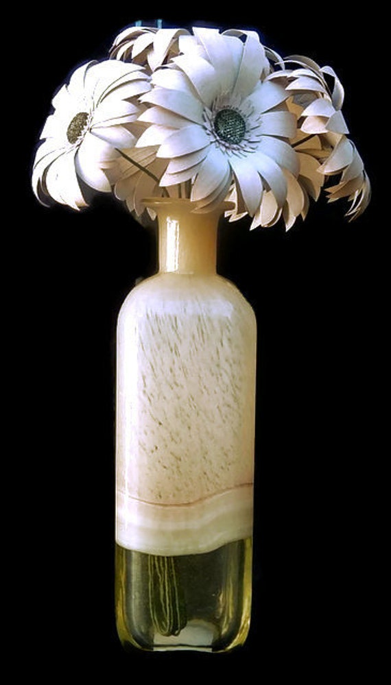 Paper Gerbera Daisy Stem White Gerbera Daisy Daisy Decor or Event  Centerpiece Arrangement Custom Colors Available 