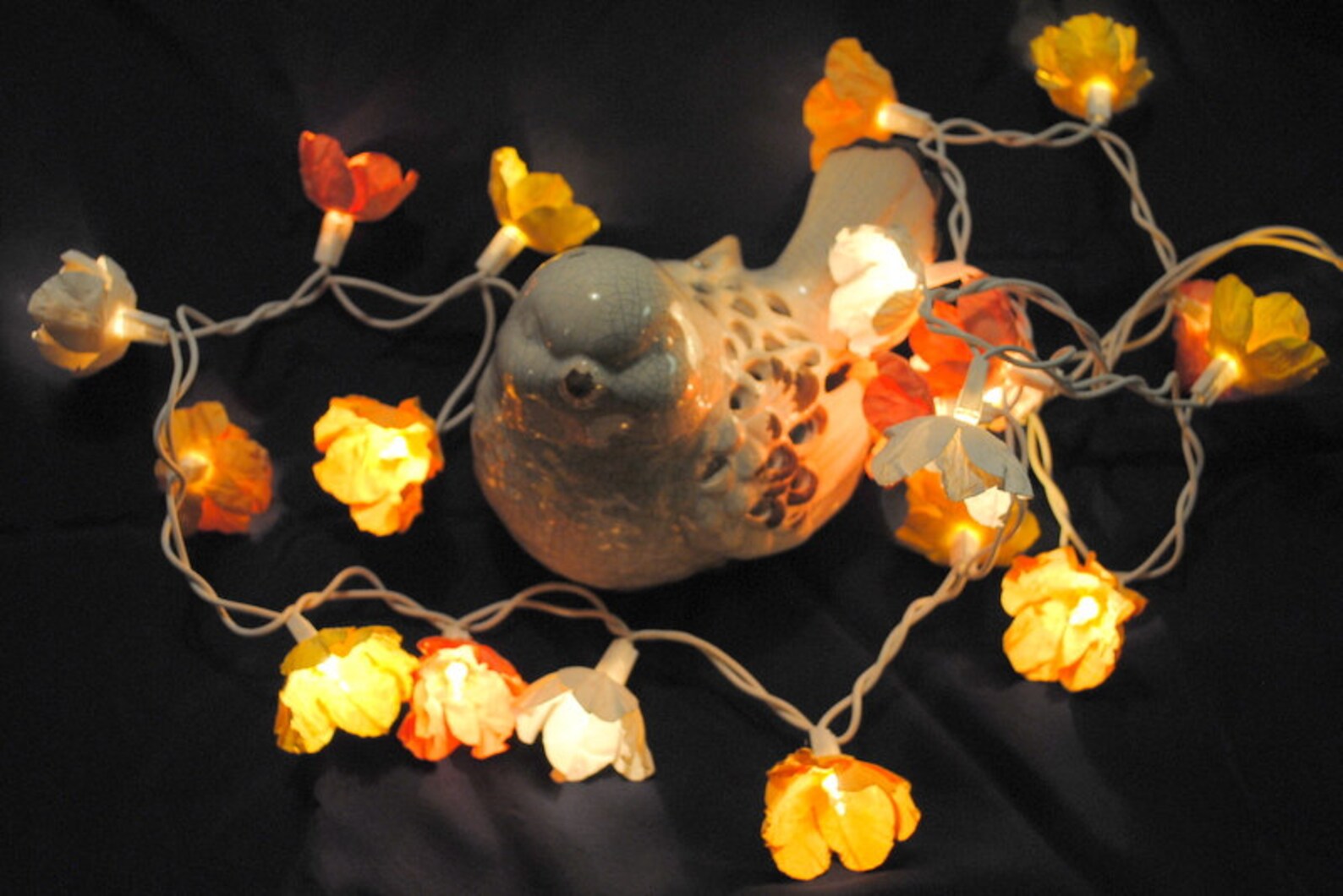 Twinkle Light Flowers Paper Flower String Lights Handmade Etsy