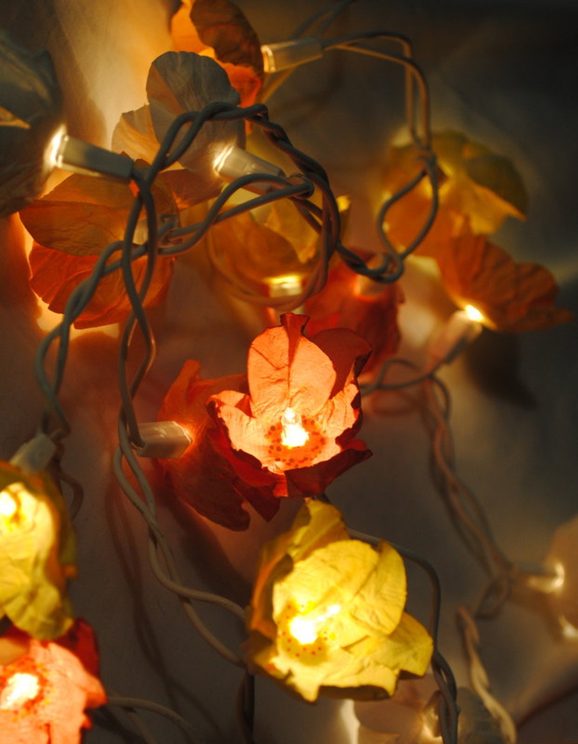 Twinkle Light Flowers Paper Flower String Lights Handmade Etsy