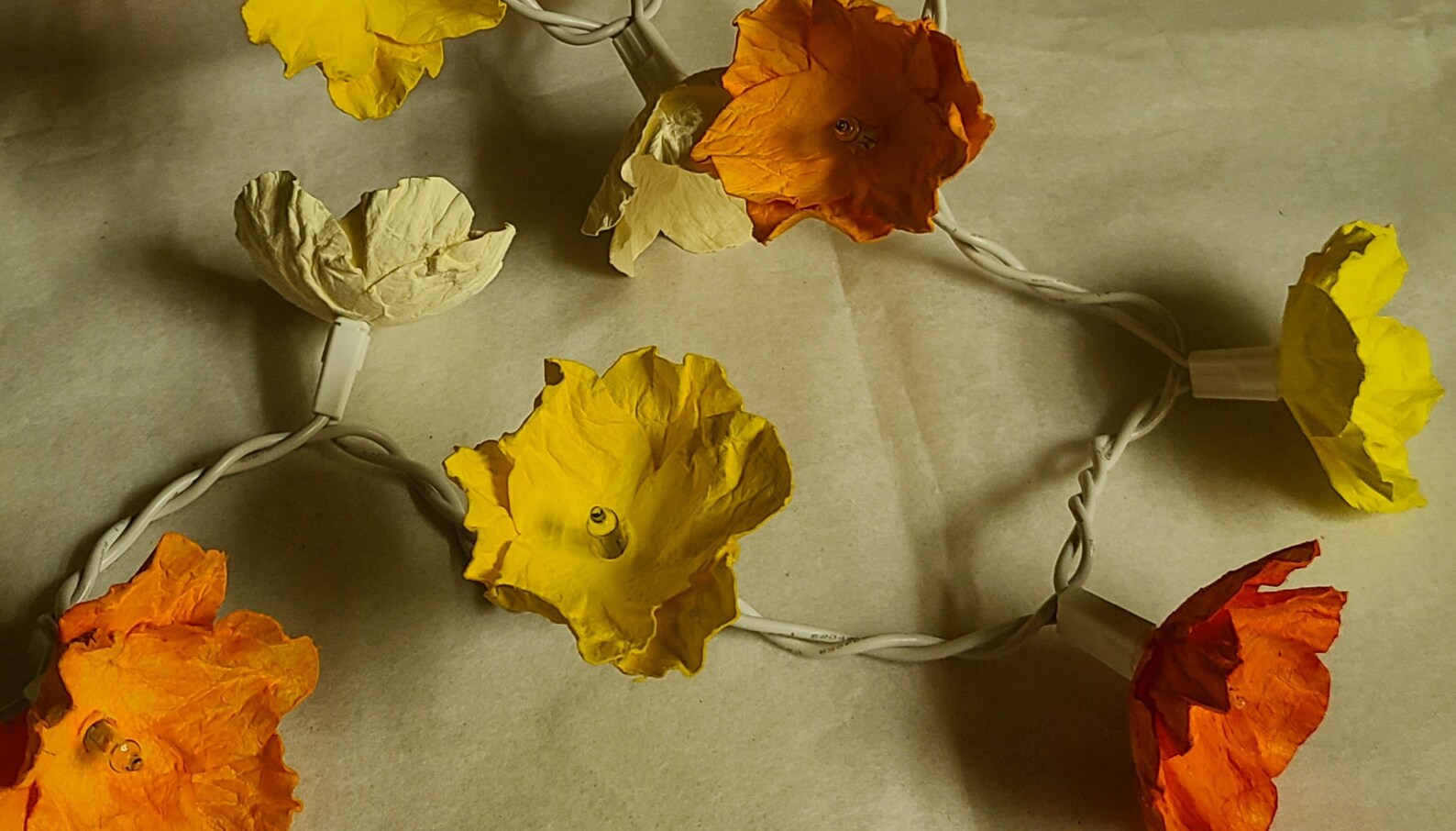 Twinkle Light Flowers Paper Flower String Lights Handmade Etsy