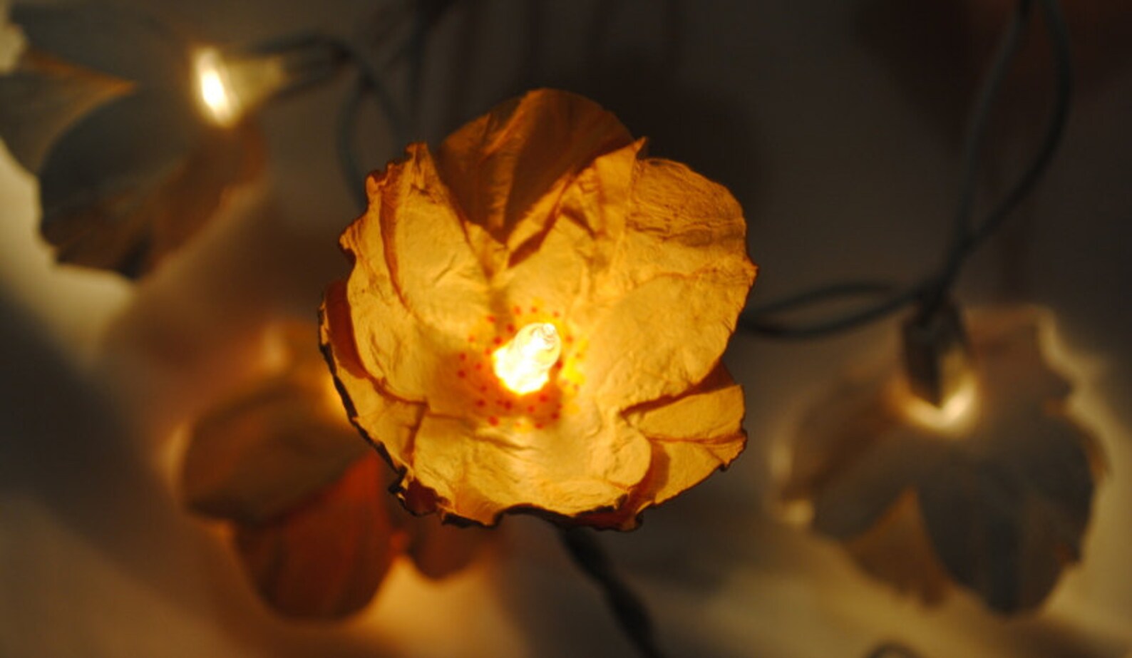 Twinkle Light Flowers Paper Flower String Lights Handmade Etsy
