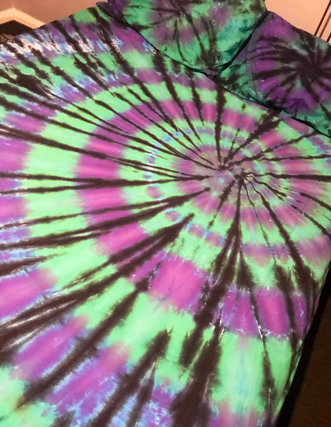 Tie Dye Green and Purple Bedding, Doona Cover Set, Quilt Cover, Duvet