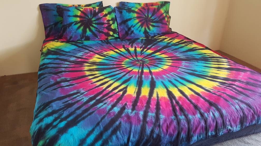 Tie Dye Spiral Tie Dye Quilt Cover Tie Dye Bedding Doona Etsy Australia