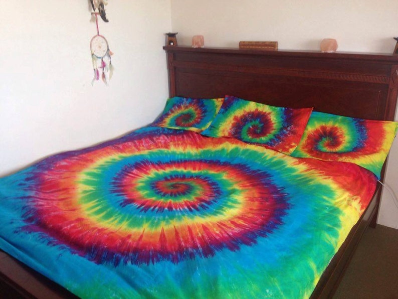 Tie Dye Spiral Tie dye Bedding Quilt Cover Set Duvet Cover Etsy