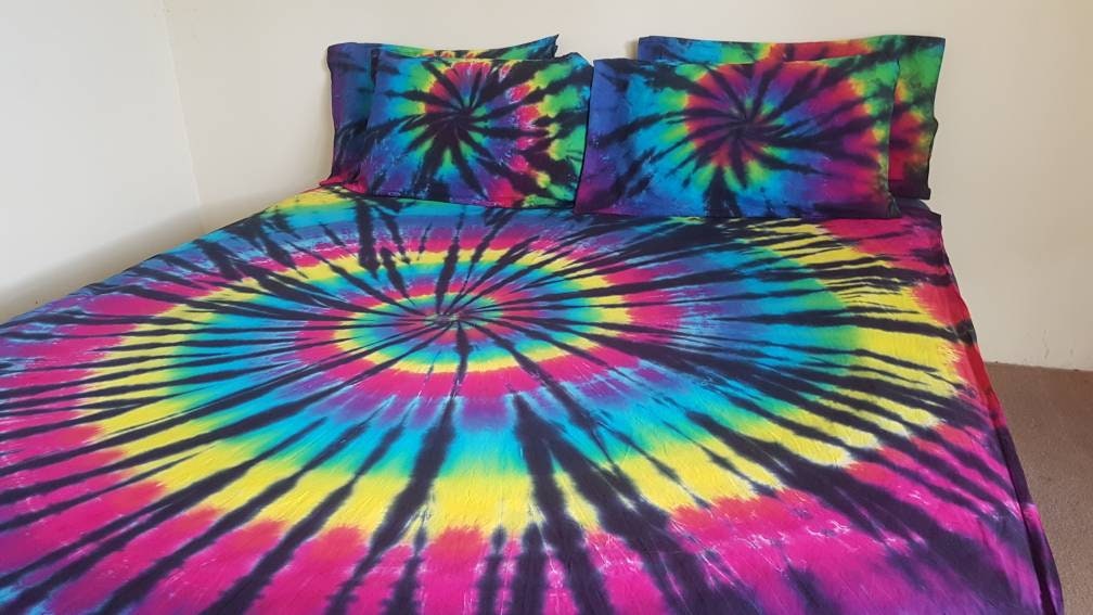 Tie Dye Spiral Tie Dye Quilt Cover Tie Dye Bedding Doona Etsy Australia