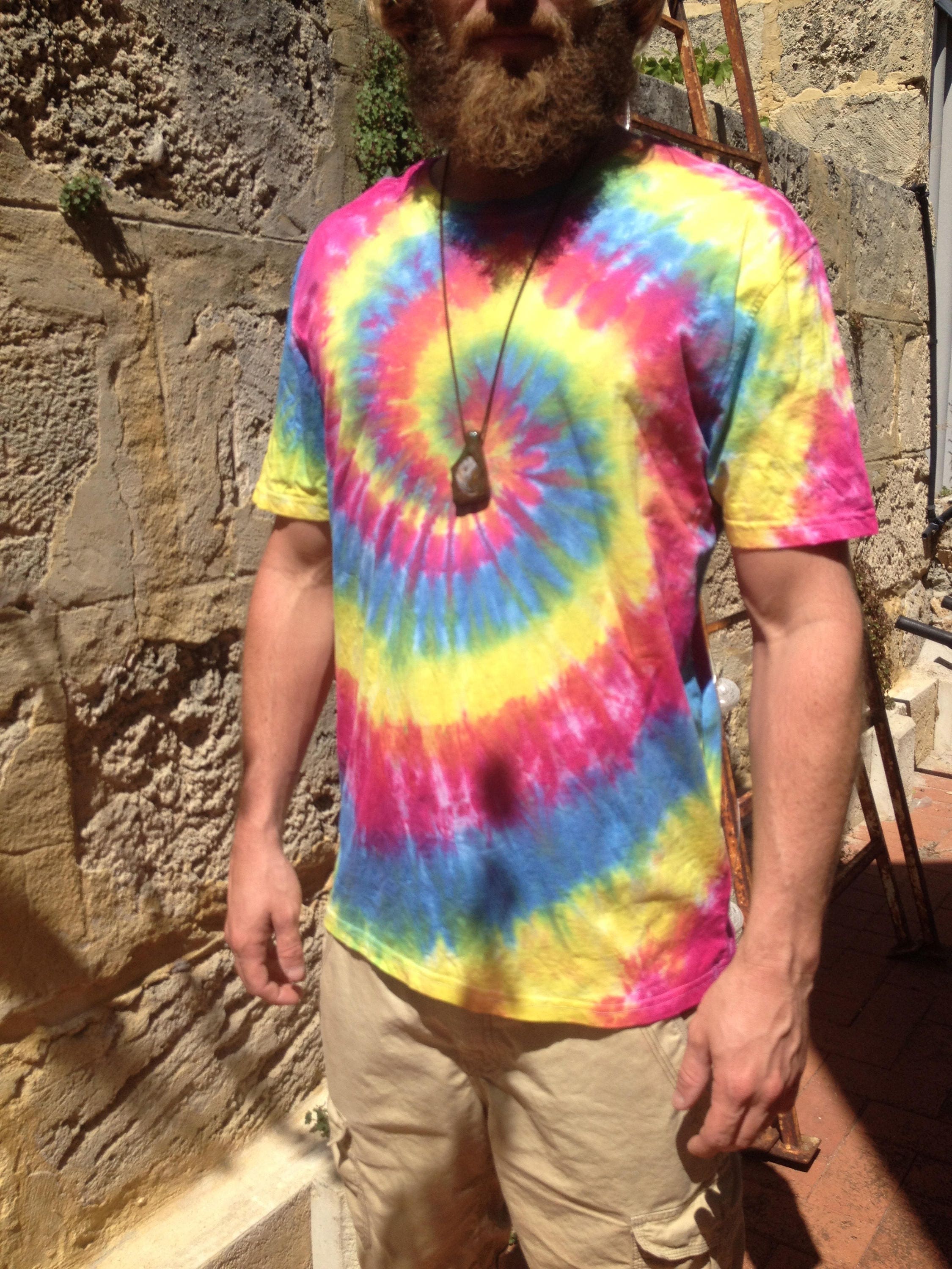 Tie Dye TShirt Mens Tee hand dyed festival hippy gypsy Etsy