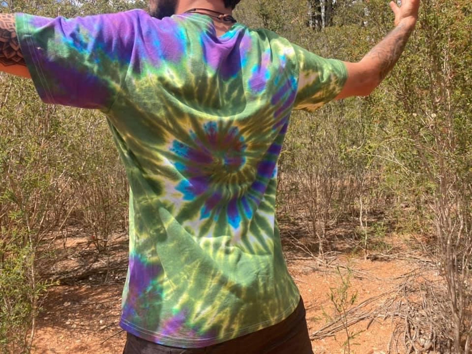 mens green tie dye shirt