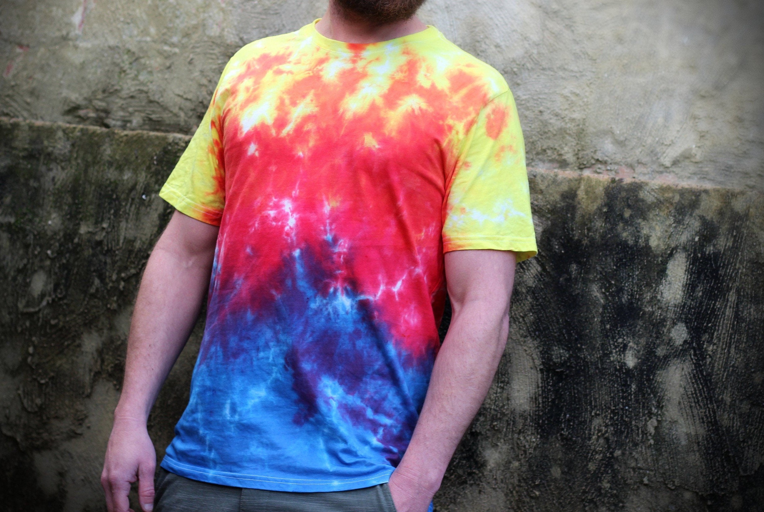 Tie Dye TShirt Mens Tee hand dyed festival hippy gypsy Etsy