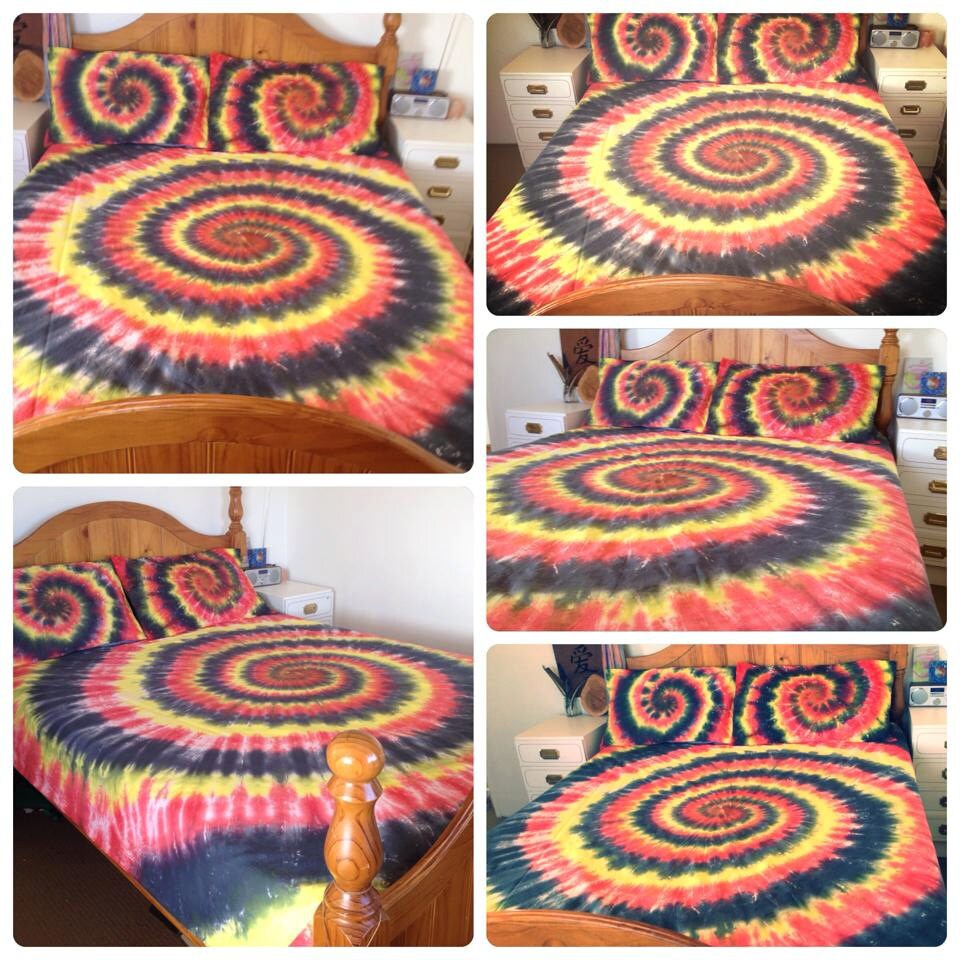 Tie Dye Spiral Tie Dye Swirl Tie Dye Bedding Doona Cover Etsy