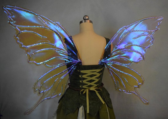 Flores y flutter Bugs-Hada Alas De Mariposa Niña Vestido para arriba Craft Botones