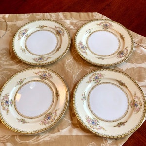 Vintage Royal Embassy China Fresno Bread or Dessert Plates 6.5" Ivory Gold Floral